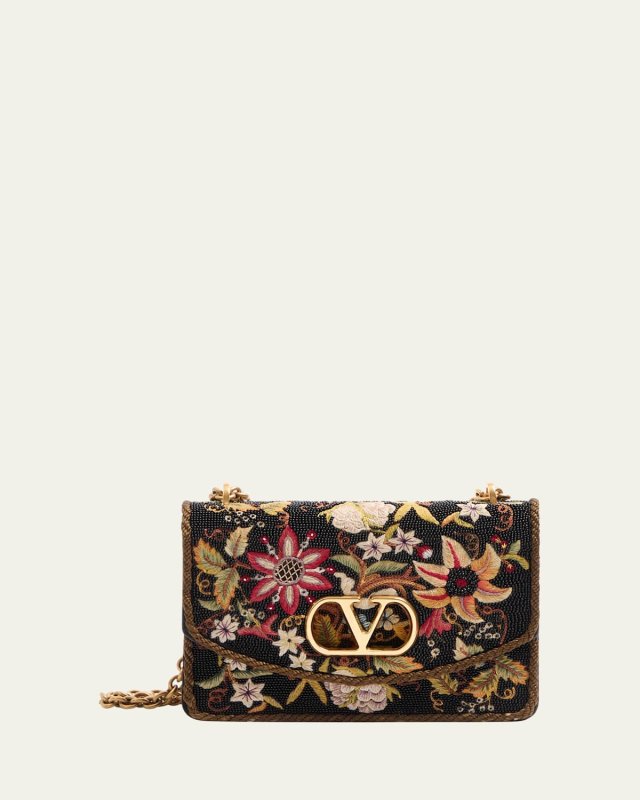 Vain Brocade Silk Chain Shoulder Bag